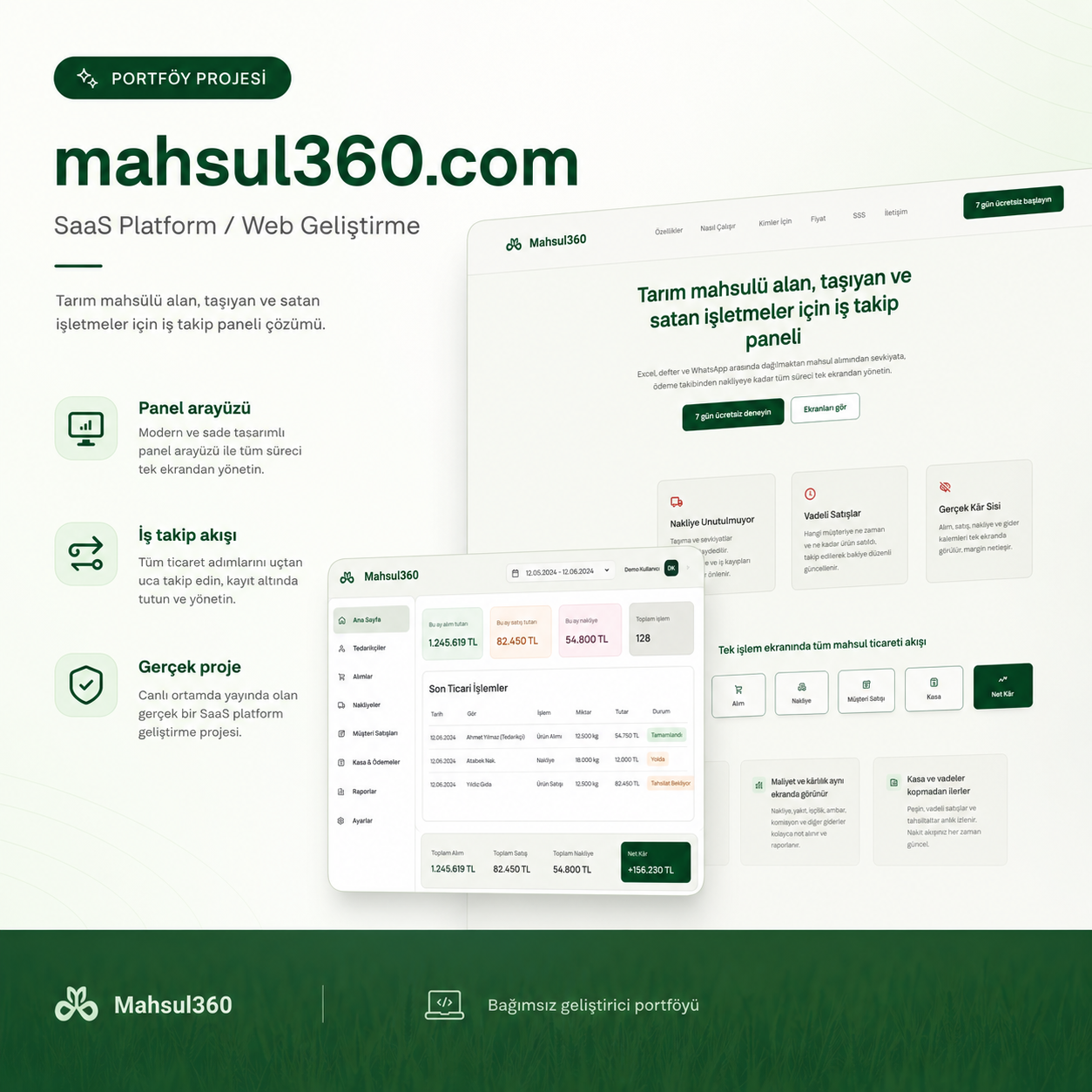 Mahsul360 SaaS platform interface project