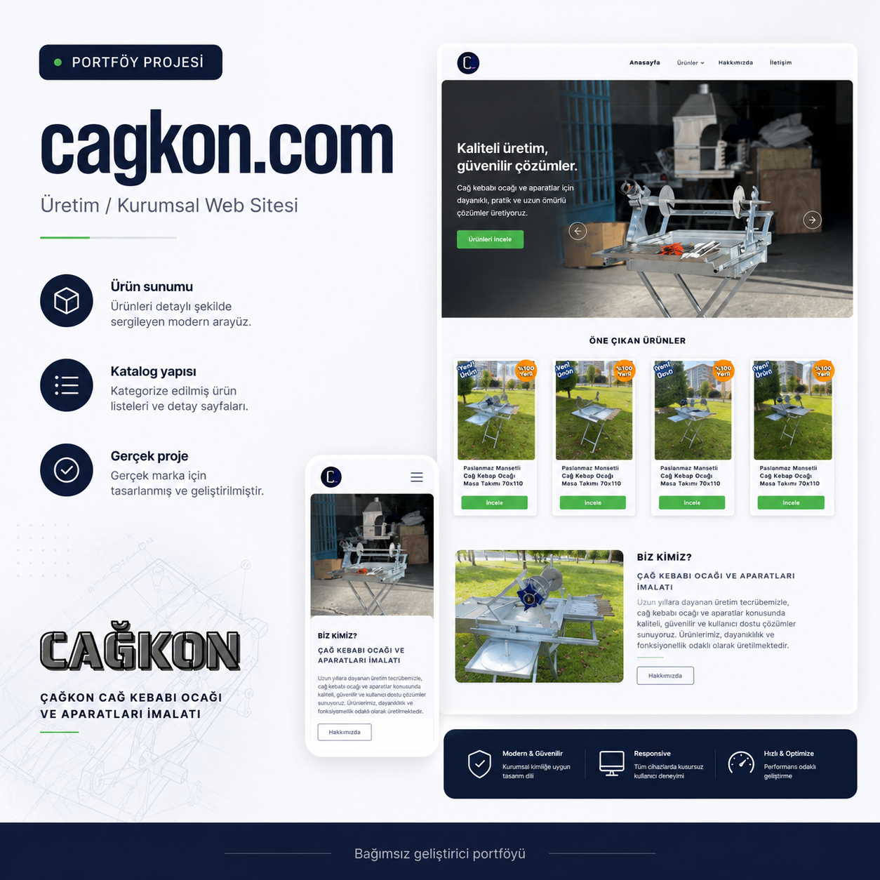 Cagkon manufacturing corporate website project