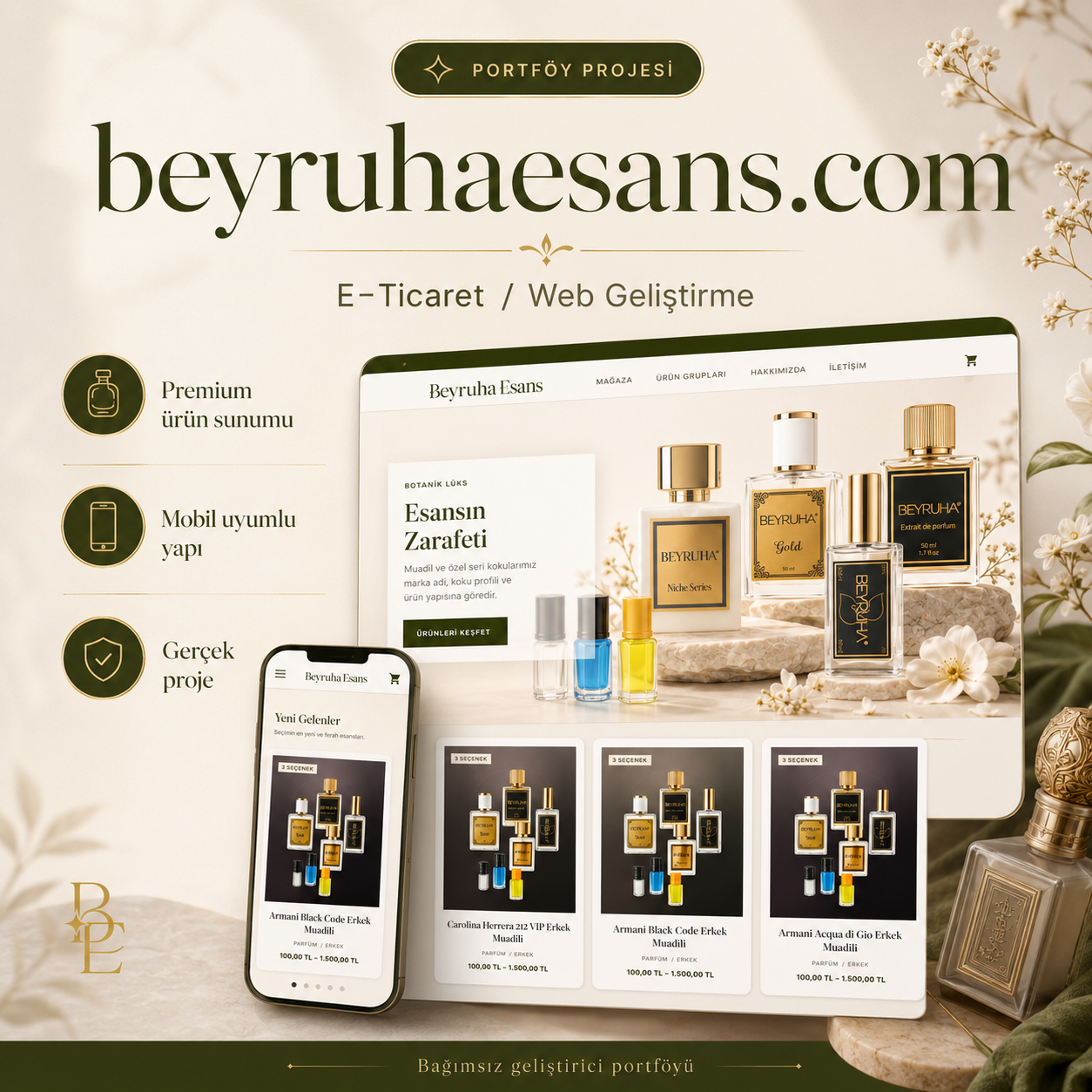 Beyruha Esans premium e-commerce project